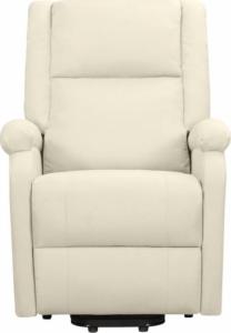vidaXL Masujący fotel podnoszony, rozkładany, kremowy, tkanina 3