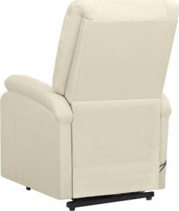 vidaXL Masujący fotel podnoszony, rozkładany, kremowy, tkanina 4