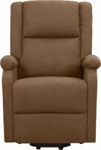 vidaXL Masujący fotel podnoszony, rozkładany, brązowy, tkanina 3