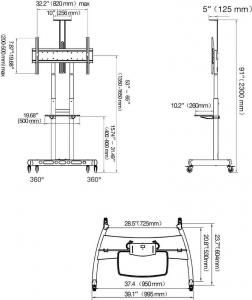 NB Stojak podłogowy AVA1800B 55'' - 90'' 2