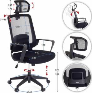 Krzesło biurowe Ergosolid AMO-70+ Czarne 4