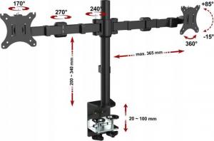 Ergosolid Uchwyt biurkowy na 2 monitory 10" - 30" (NF12) 2