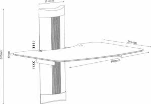 Ergosolid OVI-S1 - Półka audio/video/DVD hartowane szkło oraz bardzo wysoka jakość wykonania 10