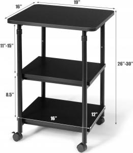 Costway Stolik szafka biurowa na kółkach (HW62955BK) 3