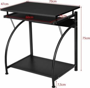 Biurko Costway Czarne 70 cmx45 cm 3