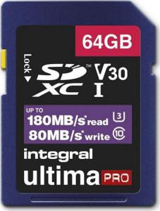 Karta Integral UltimaPro SDXC 64 GB Class 10 UHS-I/U3 V30 (INSDX64G-180V30) 1