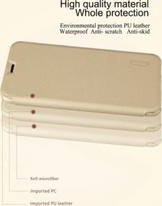 Lenuo Etui flip z klapką Lenuo LeDream do Xiaomi Redmi S2 złote 3