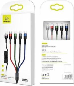 Kabel USB Usams Thunderbolt - USB-C + microUSB + Lightning 1.5 m Czarny (6958444968186) 13