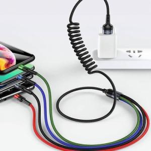 Kabel USB Usams Thunderbolt - USB-C + microUSB + Lightning 1.5 m Czarny (6958444968186) 3