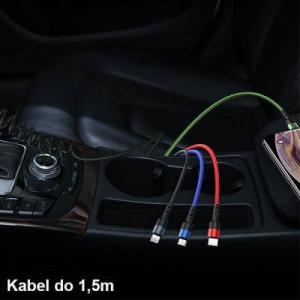 Kabel USB Usams Thunderbolt - USB-C + microUSB + Lightning 1.5 m Czarny (6958444968186) 4