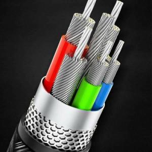 Kabel USB Usams Thunderbolt - USB-C + microUSB + Lightning 1.5 m Czarny (6958444968186) 6