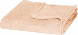 Springos Narzuta na łóżko, pled 70x160cm tłoczony, dwustronny koc na kanapę brzoskwiniowy UNIWERSALNY 2