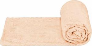 Springos Narzuta na łóżko, pled 70x160cm tłoczony, dwustronny koc na kanapę brzoskwiniowy UNIWERSALNY 3