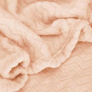 Springos Narzuta na łóżko, pled 70x160cm tłoczony, dwustronny koc na kanapę brzoskwiniowy UNIWERSALNY 5