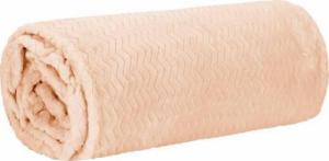 Springos Narzuta na łóżko, pled 70x160cm tłoczony, dwustronny koc na kanapę brzoskwiniowy UNIWERSALNY 8