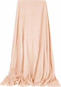 Springos Narzuta na łóżko, pled 70x160cm tłoczony, dwustronny koc na kanapę brzoskwiniowy UNIWERSALNY 10