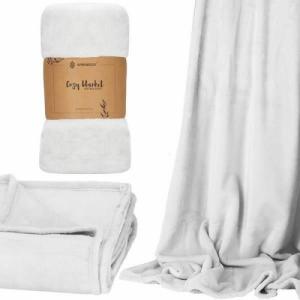 Springos Narzuta na łóżko, pled 70x160 cm, koc na kanapę jasny szary UNIWERSALNY 1