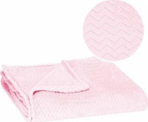 Springos Narzuta na łóżko, pled 70x160cm tłoczony, dwustronny koc na kanapę różowy UNIWERSALNY 11