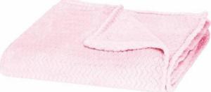 Springos Narzuta na łóżko, pled 70x160cm tłoczony, dwustronny koc na kanapę różowy UNIWERSALNY 2