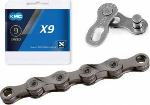 KMC Łańcuch KMC X9 szary, 114 ogniw, 6,6mm, 9-rzędowy. 1