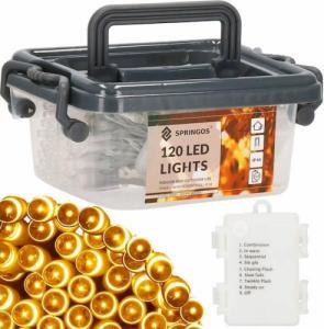 Lampki choinkowe Springos 120 LED białe ciepłe 12