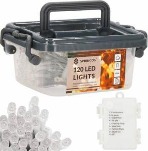 Lampki choinkowe Springos 120 LED białe ciepłe 8