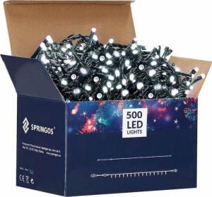 Lampki choinkowe Springos 500 LED białe zimne 8