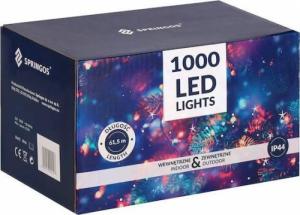 Lampki choinkowe Springos 1000 LED białe zimne 12