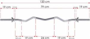 Springos Gryf lekko łamany 120 cm 25 mm zaciski UNIWERSALNY 8