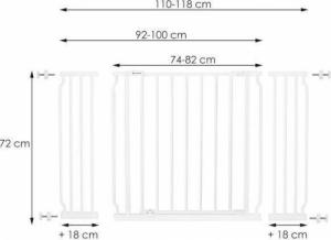 Springos Bramka zabezpieczająca rozporowa do 118cm biała UNIWERSALNY 3