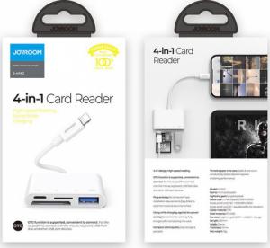 Czytnik Joyroom HUB czytnik kart adapter do iPhone OTG Lightning - USB czytnik kart SD TF biały 5