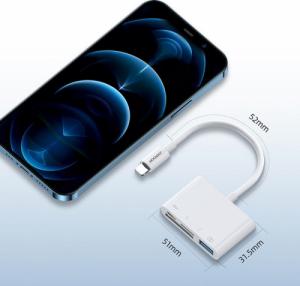 Czytnik Joyroom HUB czytnik kart adapter do iPhone OTG Lightning - USB czytnik kart SD TF biały 6