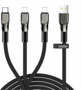 Kabel USB Joyroom USB-A - USB-C + microUSB + Lightning 1.3 m Czarny (6941237147806) 1