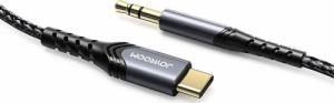 Kabel USB Joyroom USB-C - mini Jack 3.5 mm 2 m Czarny (6941237136749) 1