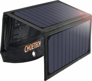 Ładowarka solarna Choetech Choetech składana ładowarka solarna słoneczna fotowoltaiczna 19W 2x USB 2,4A czarny (SC001) 1