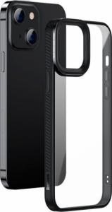 Baseus Baseus Crystal Phone Case pancerne etui do iPhone 13 z żelową ramką czarny (ARJT000001) 2