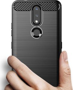 Hurtel Carbon Case elastyczne etui pokrowiec Nokia 2.4 czarny 2