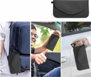 Hurtel Etui antykradzieżowe na klucze samochodowe telefon blokujące fale radiowe Faraday Box klatka Faradaya 20 cm x 11 cm czarny 5