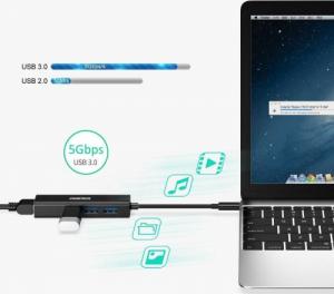 HUB USB Choetech 1x RJ-45  + 3x USB-A 3.0 (6971824970630) 3