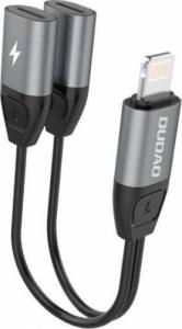 Adapter USB Dudao Lightning - Lightning x2 Szary  (6970379618530) 1