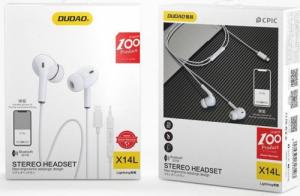 Słuchawki Dudao Dudao dokanałowe słuchawki zestaw słuchawkowy z pilotem i mikrofonem Lightning biały (X14L white) 5