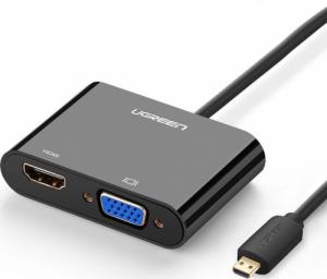 Adapter AV Ugreen HDMI Micro - HDMI - 	D-Sub (VGA) + Jack 3.5mm czarny (MM115) 1