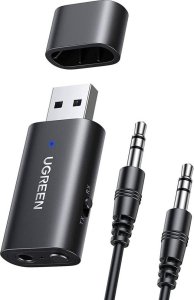 Adapter bluetooth Ugreen Transmiter Bluetooth 5.1 + adapter audio 3,5mm mini jack czarny (UGR1207BLK) 1