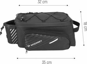 Wozinsky Torba rowerowa na bagażnik z paskiem na ramię 9L (pokrowiec przeciwdeszczowy w zestawie) czarny (WBB22BK) 3