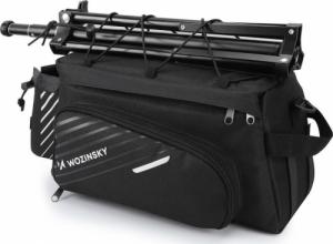 Wozinsky Torba rowerowa na bagażnik z paskiem na ramię 9L (pokrowiec przeciwdeszczowy w zestawie) czarny (WBB22BK) 5