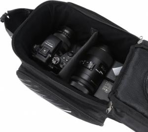 Wozinsky Torba rowerowa na bagażnik z paskiem na ramię 9L (pokrowiec przeciwdeszczowy w zestawie) czarny (WBB22BK) 6