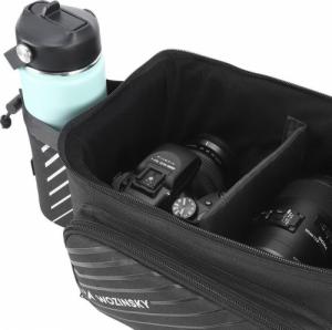 Wozinsky Torba rowerowa na bagażnik z paskiem na ramię 9L (pokrowiec przeciwdeszczowy w zestawie) czarny (WBB22BK) 7