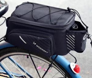 Wozinsky Torba rowerowa na bagażnik z paskiem na ramię 9L (pokrowiec przeciwdeszczowy w zestawie) czarny (WBB22BK) 9