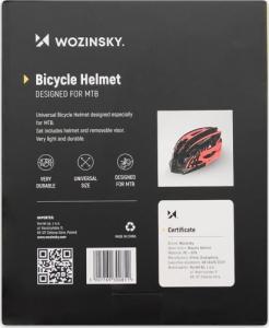 Wozinsky kask rowerowy MTB 57 - 62 cm M/L regulowany czarno-czerwony (WBH-MTB01) 13