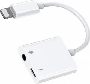 Adapter USB Joyroom S-Y105 Lightning - Jack 3.5mm + Lightning Biały  (6941237122797) 1